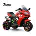 Track 7 12 V Kids Ride on Motorcycle 3 Wheels Electric Trike Motorcycle for Boys and Girls Light Wheels Music Headlights Red