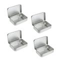 mini rectangular tin 24pcs Mini Rectangular Empty Tins Box Containers Portable Box Small Storage Case (Silver)