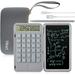 Hion Calculator 12-Digit Large Display Office Desk Calcultors with Erasable Writing Table Rechargeable Hand held Multi-Function Mute Pocket Desktop Calculator for Basic Financial Home School Grey