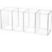 Acrylic Pen Holder with 4 Compartments - Clear Pencil Organizer for Desk Storage