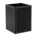 1PC PU Leather Pen Holder Office Supplies Storage Container Simple Leather Pen Holder Stylish Square Shape Pen Container Desktop Single Brush Pot for Office Dorm Black