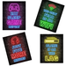 LNGOOR 4Pcs Neon Game Art Wall Decor Canvas Prints Funny Quotes Gaming Room Decorations Pictures Posters for Boys Bedroom Video Game Room Playroom Gamer Decor Framed Ready to Hang(12x16inch)