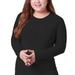 ALSLIAO Plus Size Women Thermal Underwear Top Middle High Neck Long Sleeve Casul Top Black4XL