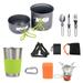 GoolRC Outdoor Furnace Portable Camping Cookware Mess Kit for 1-2 Person Perfect for Camping Hiking Picnic