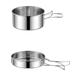 KABOER Stainless Steel Cookware Set Outdoor Camping Portable Cookware Set For 2-3 People Japanese Picnic Cookware