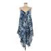Goa Beachwear By Japna Casual Dress - Mini V Neck Sleeveless: Blue Dresses - Women's Size Medium