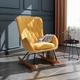 LivingandHome Living and Home Diamond-backed Easy-rocking Chair With Detachable Legs And Side Pockets, Yellow