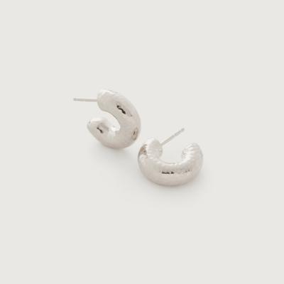 Sterling Silver Siren Muse Chunky Small Hoop Earrings