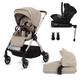 Silver Cross | Dune Pushchair & Dream Car Seat Travel System | Travel System Bundle with Compact Carrycot | Newborns - 4yrs | Stone
