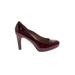 Bandolino Heels: Pumps Chunky Heel Classic Red Solid Shoes - Women's Size 8 1/2 - Round Toe