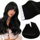 Ugeat Human Hair Extensions Tape Glue in Remy Hair Extensions #1B Off Black Hair Extensions Glue in Real Human Hair Extensions 50G/20PCS Tape in Human Hair Extensions, 14''-35cm