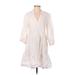 MNG Casual Dress - A-Line V Neck 3/4 sleeves: White Dresses - Women's Size 4