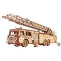 Wood Trick Rescue Firetruck Wooden 3D Puzzles for Adults and Kids to Build - Rides up to 20 ft - Wooden Models Engineering DIY Project Mechanical 3D Wooden Puzzle Model Kits for Adults