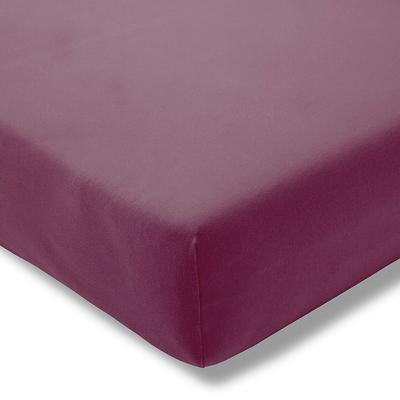 Spannbettlaken ESTELLA "Jersey-Stretch-Spannbetttuch", lila (aubergine), B:100cm L:200-220cm, Jersey-Elasthan, Obermaterial: 97% Baumwolle, 3% Elasthan, Laken, Der Maßanzug für die Matratze Image