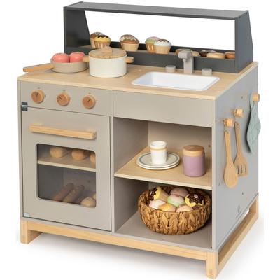 Spielküche MUSTERKIND "Prunus, warmgrau/natur", grau (warmgrau, natur), Spielküchen, KinderB:62cm H:67cm T:46cm, Holz, FSC-Holz aus gewissenhaft bewirtschafteten Wäldern, B:62cm H:67cm T:46cm