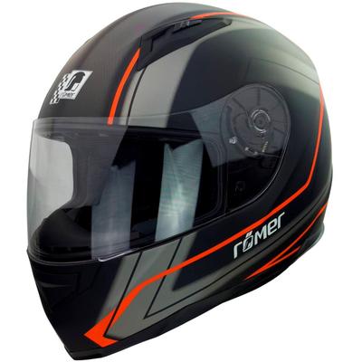 Motorradhelm RÖMER HELME "Regensburg" Helme Gr. S, schwarz (schwarz-neonorange)