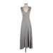 Feel the Piece Terre Jacobs Casual Dress - A-Line Plunge Sleeveless: Gray Print Dresses - Women's Size X-Small