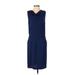 Valette Casual Dress Cowl Neck Sleeveless: Blue Solid Dresses - Women's Size 0