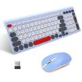 LeadsaiL, kabelloses Tastatur-Maus-Set, ergonomische Maus und Tastatur, kabellose PC-Tastatur und Maus, deutsches QWERTZ-Layout, leise Tastatur- und Maustasten, MacOS PC, Laptop, Farbig