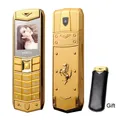 A8 1600mAh Battery Vibration Luxury Metal Body Car Logo Dual Sim Cards Mobile Cell Phone With