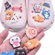 Wholesale 1pcs PVC Shoe Accessories for Crocs Charms Qute Cat Badge Women Clogs Buckle Kids Pins