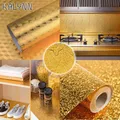 Gold Self Adhesive Wallpaper Metal Look Kitchen Oil Waterproof Contact Paper Peel and Stick DIY