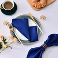 6pcs Hemstitched Square Napkins 12x12inches Satin Cocktail Napkin for Party Wedding Table Cloth Soft