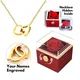 Custom Double Heart engraved Name Steel Necklace Eternal Rose box for Women Valentine's Day Gift