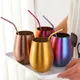 500ml Stainless Steel Beer Rose Gold Beer Tumbler Cocktail Juice Milk Cup Drinking Mug for Bar