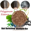 1pcs Hair Repair Shampoo Soap Polygonum Hair Darkening Shampoo Bar Soap Organic Mild Formula Hair