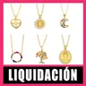 FLOLA Clearance Necklaces / Copper Gold Plated Necklaces CZ Crystal Necklace Round Disc Necklaces