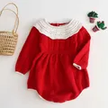 Baby Girls Knitting Romper 2023 Autumn Red Girl Clothes Newborn Baby Girl Clothes Fashion Knitted