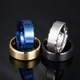 8mm Matt Stainless Steel Simple Design Plain Titanium Rings Gold Tone Silver Plated Black Blue Rings