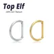 G23 ASTM F136 Titanium 16G 8/10/12mm Nose Ring Half Ring D Shape Segment Ring Clicker Cartilage