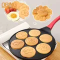 Seven-hole Breakfast Frying Pan Animal Face Design Multi-function Wheel Pancake Pan Small Egg