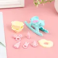 9pcs/set 1/6 Toddler Cradle Milk bottle Pretend Toy for Dolls House Baby Room