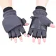 Women Men Winter Polar Fleece Half Finger Flip Gloves Double Layer Thicken Touch Screen Fingerless