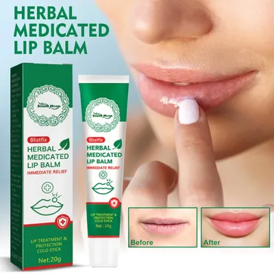 Herbal Lip Cream Cold Sores Treatment Lip Repair Anti Lip Wrinkles Anti-dry Cracking Exfoliating