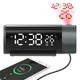 LED Digital Alarm Clock 180° Rotation Electronic Table Projector Watch Time Projection Bedroom