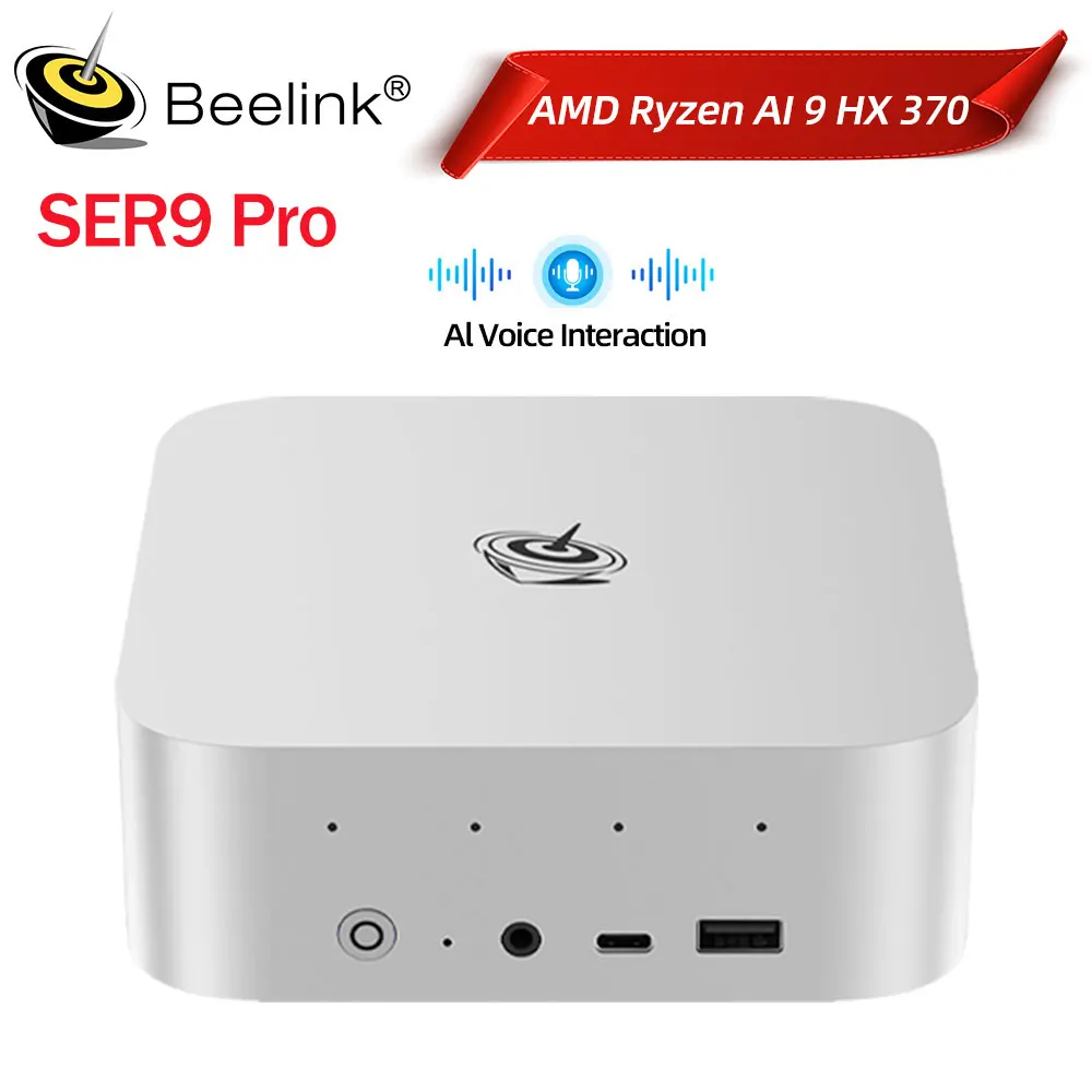 Beelink SER9 Pro AMD Ryzen AI9 HX370 Powerful AI PC 32G DDR5 1T NVME SER10 Max HX470 H255 Gaming PC PCIe4.0 Desktop Computer