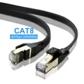 40Gbps 2000MHz Cat8 Ethernet Cable White Flat 15m 5m Rj45 Cable Ethernet 20m 10m 8m 3m 2m Cat 8