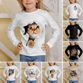 Children Clothes Girl From 8 To 14 Years Old Cute Tee 2023 Autumn Casual Print Long Sleeve Fashion