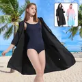 Microfiber Towel Robe with Hood Poncho Quick Changing Robe with Zipper Short Oversized Sleeve Surf