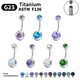 Trendy 14G Internally Threaded Women Sexy Belly Button Ring G23 Ti6AL4VELI Navel Piercing Comes With