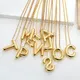 AENSOA Collares Gold Plated Copper Chunky Alphabet Balloon Bubble Initial Letter Pendant Necklace