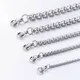 Wholesale 2/3/4/5mm Round Box Stainless Steel No Fade Chain Necklace Length 9 to 30 Inches Fashion