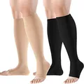 Medical Compression Socks Open Toe S/M/L/XL/XXL Sports Compression Socks Black Knee High Compress