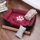 Bed for Dog Cat Pet Square Plush Kennel Medium Small Dog Sofa Bed Cushion Pet Calming Dog Bed House