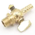 1/8" 1/4" 3/8" 1/2" BSP male Thread to 8mm 10mm I/D Hose Barb Brass Drain petcock Shut Off Valve for