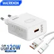 120W GaN USB Fast Charging Quick Charger 3.0 Type C Cable 10A Mobile Phone Charger For iPhone Huawei